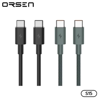 สายข้อมูล ORSEN S15 สายชาร์จแบต Type C to Type C ชาร์จเร็วสูงสุด 60W ยืดหยุ่น ไม่หักงอง่าย ตัวสายไม่พันกัน