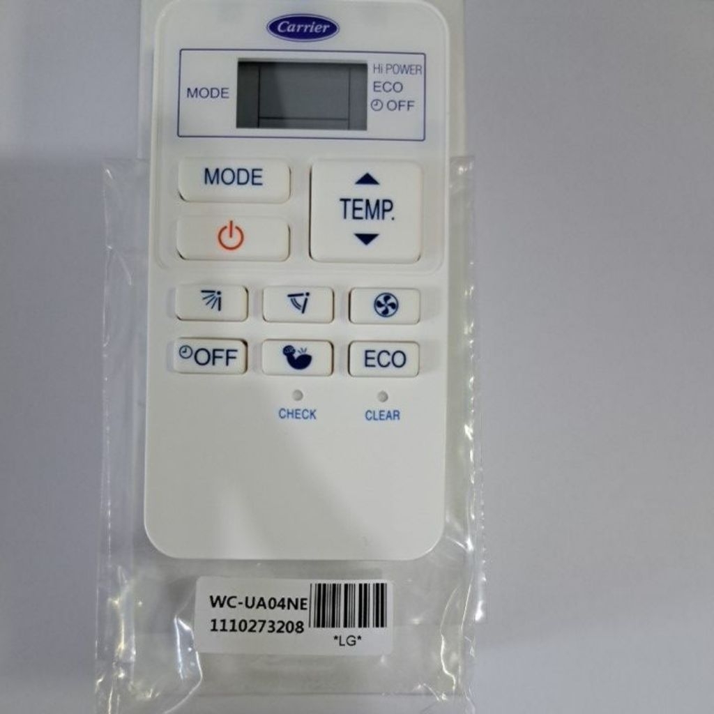 รีโมท Carrier ( 43T66491 ทดแทน 43T6V694) ด้านหลัง WC-UA04NE