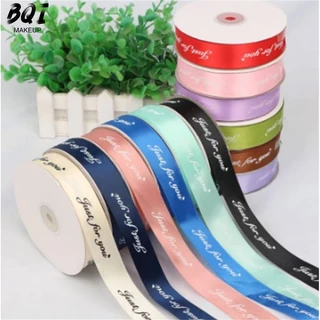 ริบบิ้นซาติน Just For You 2.5ซม. x 41ม. ริบบิ้นพิมพ์ลาย สำหรับห่อของขวัญ ช่อดอกไม้ งานแต่ง DIY