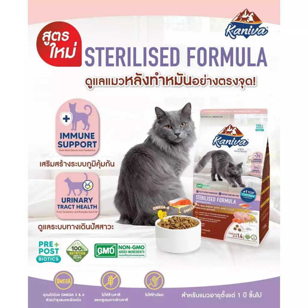 Kaniva อาหารแมว สูตรโฮลิสติก เกรนฟรี บำรุงขนผิวหนัง 1-1.5 kg thumbnail 9