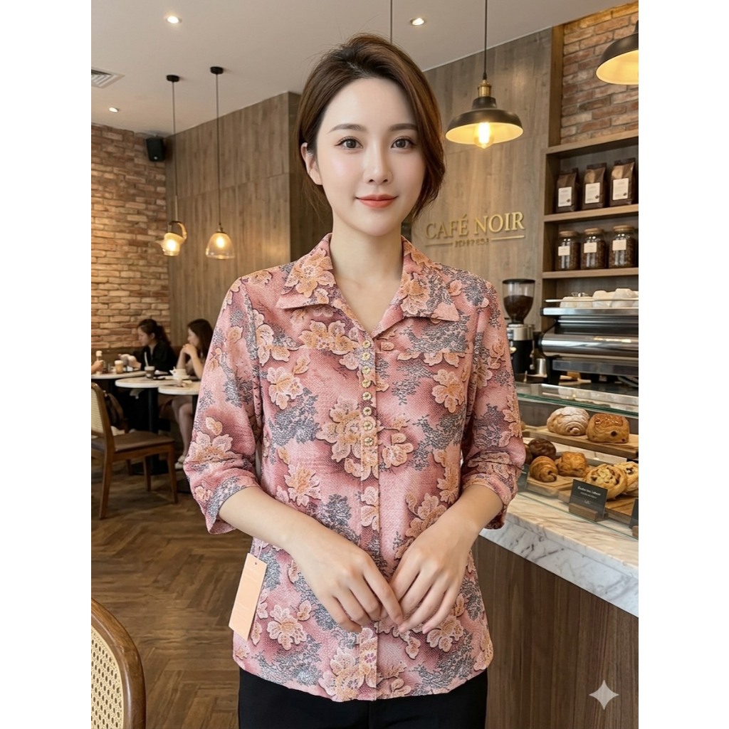 16.Yafag เสื้อยืดผ้าเกาหลี ฟรีไฃส์32''-44'' เสื้อคอปก ผ้าลายดอก เนื้อผ้านิ่ม ผ้าใส่สบาย เหมาะกับหน้าร้อน ดีไฃน์สวยเก๋