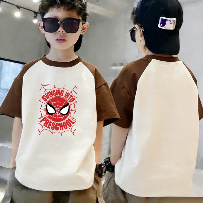 พร้อมส่ง ส่งจากไทย COD ผ้าฝ้าย100% เสื้อกล้ามเด็ก Spider Man ลวดลายการ์ตูน มัดย้อม เสื้อกั๊ก แฟชั่น นุ่มสบาย 3-12ป