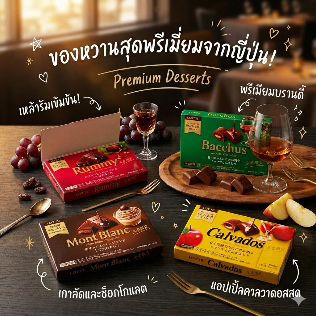 ‼️ร้านนี้ถูกที่สุด‼️Lotte Calvados Chocolate ช็อกโกแลตที่สอดไส้แอลหอมมมมต้องจัดตัวนี้ มีขายเฉพาะช่วงฤดูหนาวเท่านั้น