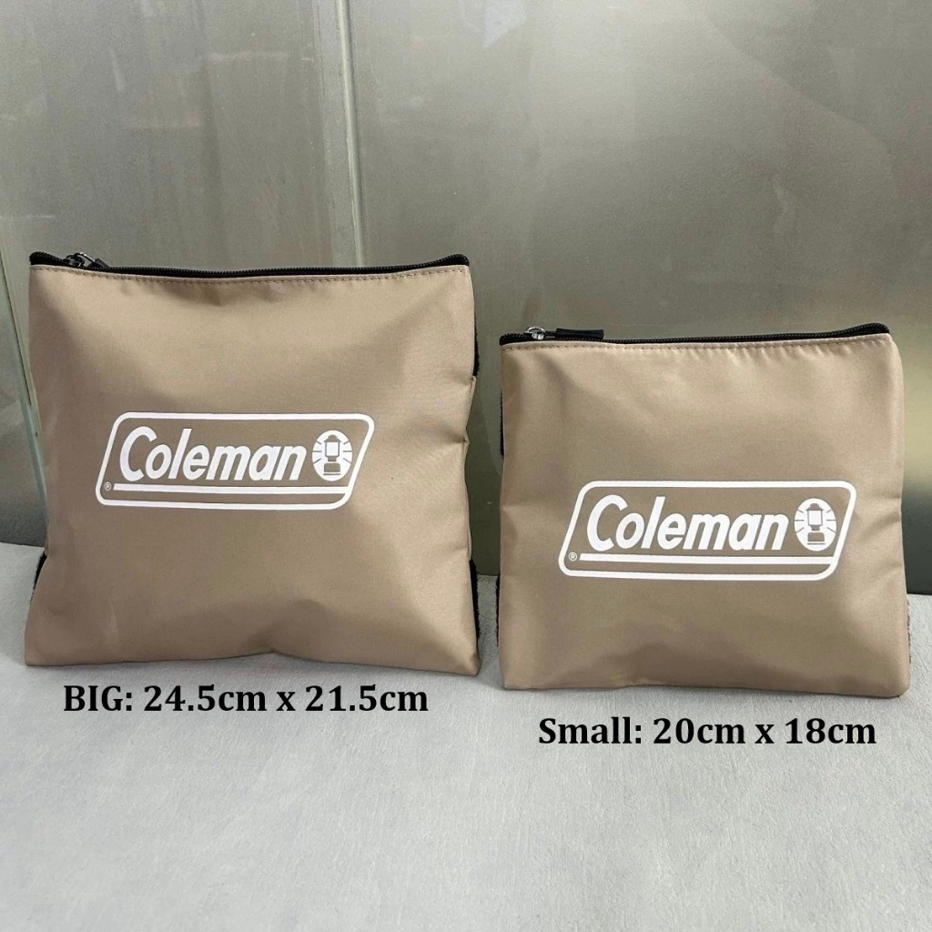 coleman กระเป๋าผ้ามีชิปสีเบจ จัดเก็บอุปกรณ์เดินทาง CAMPING OUTDOOR HIKING  2ใบ