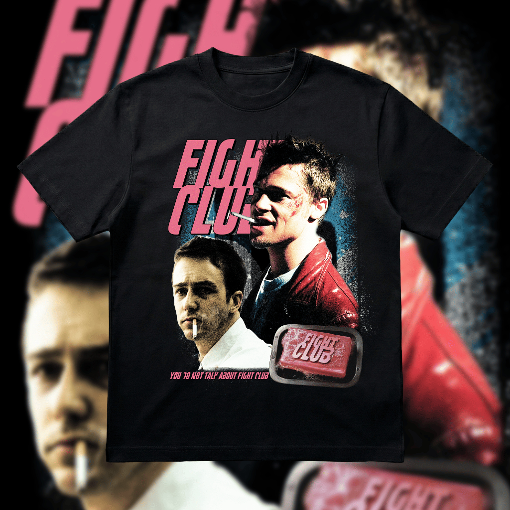 เสื้อยืด "FIGHTCLUB" สกรีนสีจม ใส่สบาย สกรีนแบบDTG