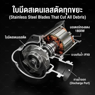 REAIM จอมพลัง ปั๊มแช่ดูดโคลน 2นิ้ว 1800W ปั๊มแช่ ปั๊มไดโว่ ดูดโคลน ปั๊มจุ่ม ไดโว่ดูดโคลน ปั๊ม
