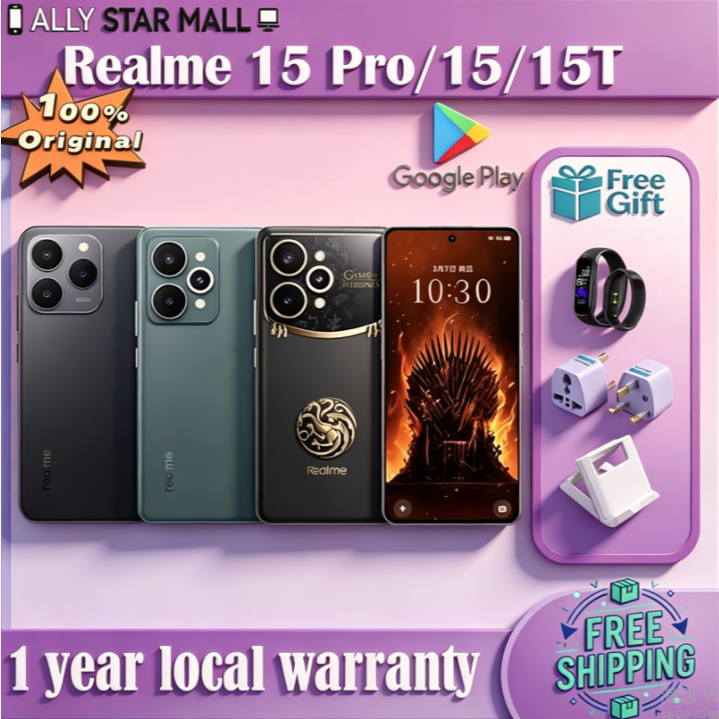Realme 15 Pro/15/15T/Snapdragon 7 Gen 4/Dimensity 7300+/ 6400 Max 7000mAh 80W /รับประกัน 12 เดือ