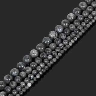 ลูกปัดหินธรรมชาติ Gray Moonstone Labradorite 4-10mm เลือกขนาดได้ ทำสร้อยข้อมือ สร้อยคอ DIY เครื่องประดับ