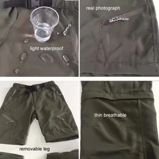 Quick Dry Pants กางเกงเดินป่า น้ำหนักเบา แห้งเร็ว เปลี่ยนเป็น กางเกงขาสั้นได้ พร้อมเข็มขัด ส่งจากไทย