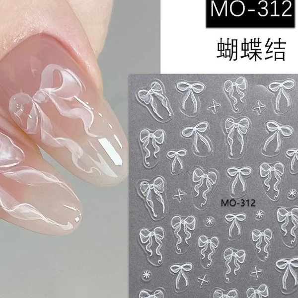 2 Colors Semi-transparent Rose Nail Stickers Self-Adhesive Nail Art Decals for Beginners
