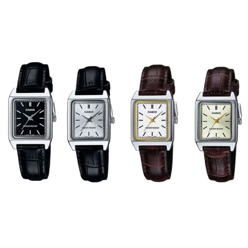 CASIO นาฬิกาข้อมือผู้หญิง สายหนัง รุ่น LTP-V007L,LTP-V007L-1E,LTP-V007L-7E1,LTP-V007L-7E2,LTP-V007L-