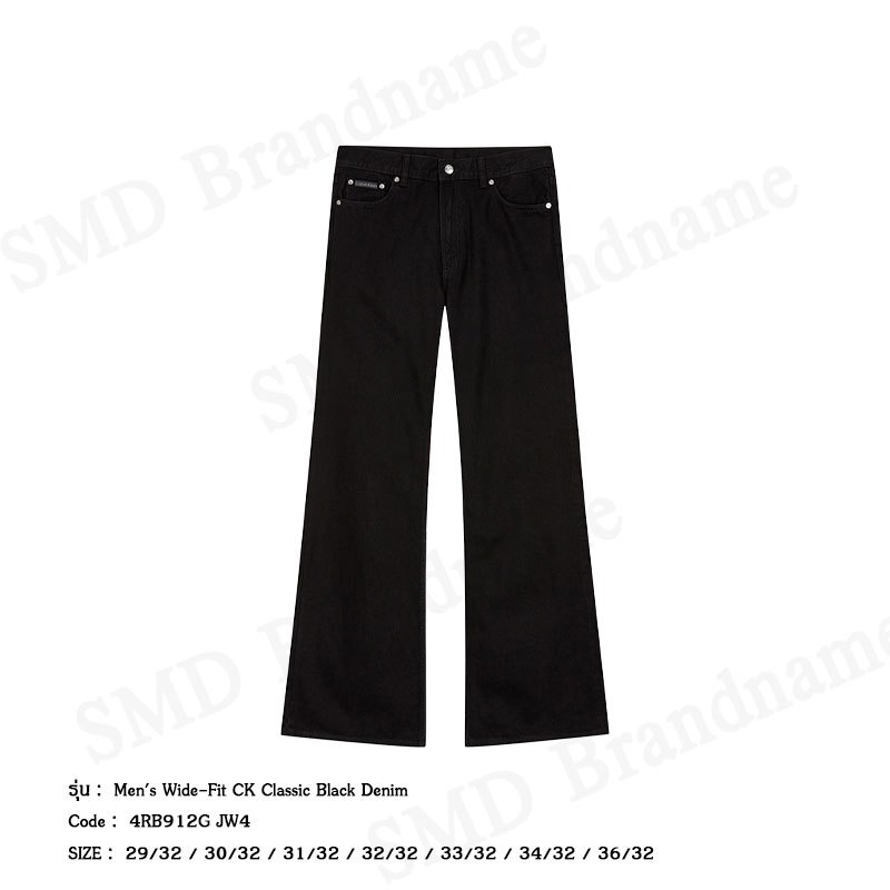 Calvin Klein Jeans กางเกงยีนส์ผู้ชาย รุ่น Men's Wide-Fit CK Classic Black Denim Code: 4RB912G JW4