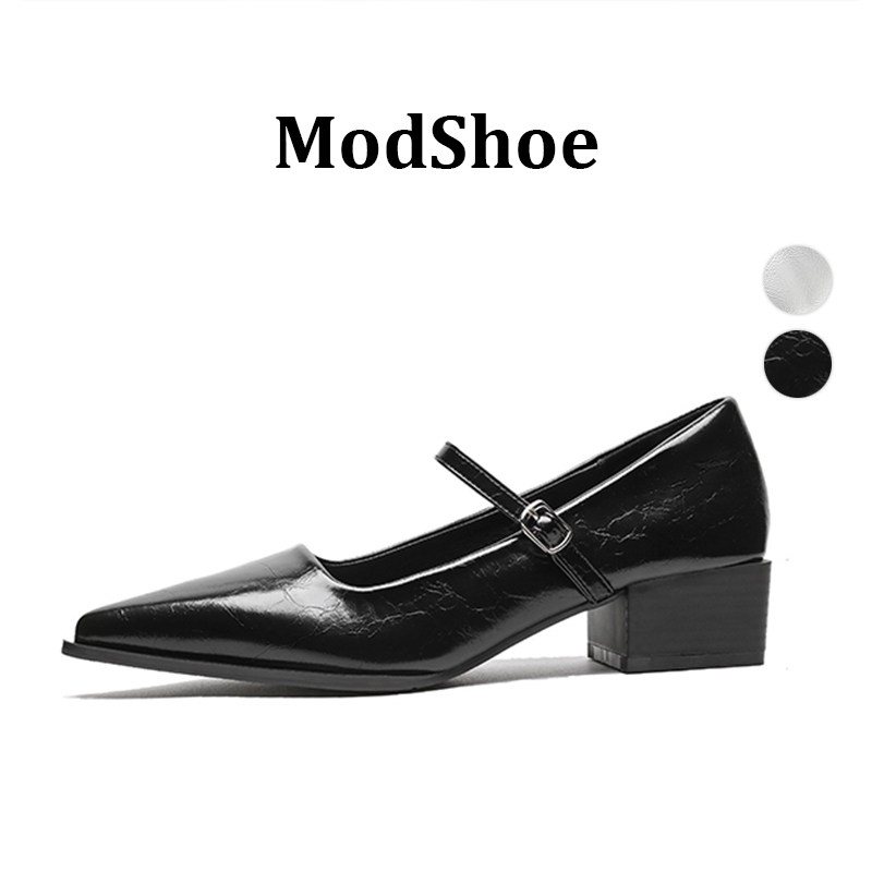 ModShoe รองเท้าส้นสูง 4 ซม หนังแท้ ปลายแหลม ทรงสวย พร้อมส่ง ใส่ทำงานหรือไปเที่ยวก็ได้