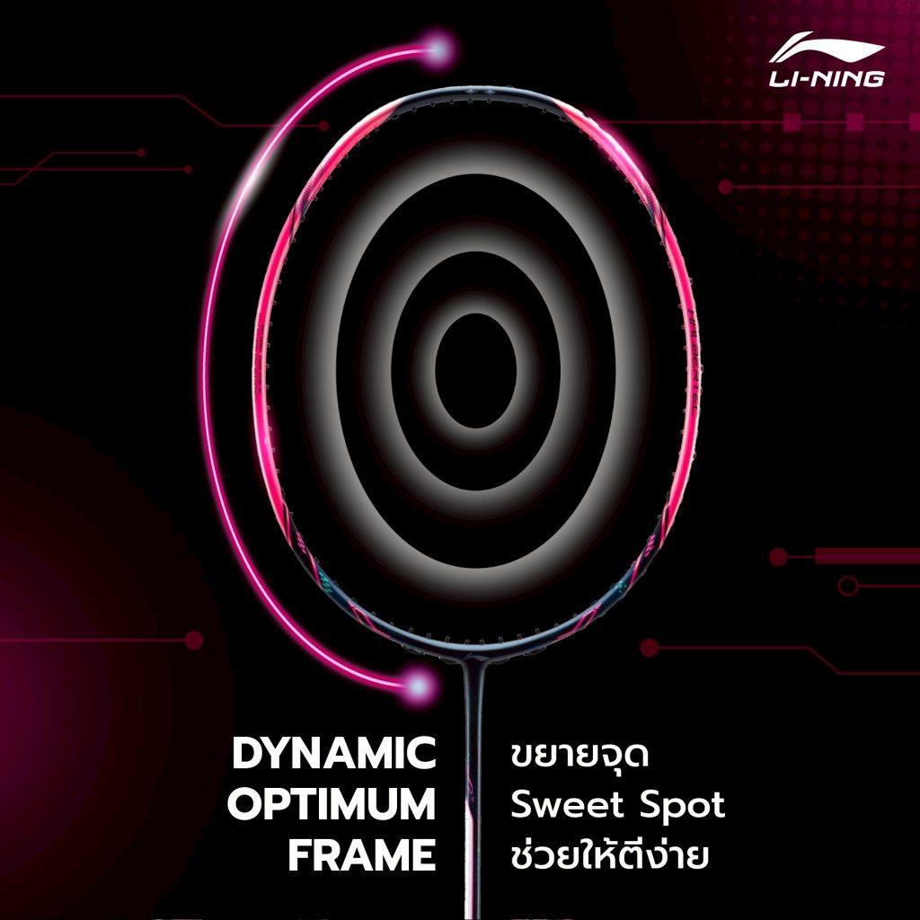 ไม้แบดมินตันLINING BADMINTON RACKET- HALBERTEC MOTOR PRO(BLACK/PINK/WHITE)(4U,5U)ฟรีเอ็น+กริป+ซอง+ประกัน+ขึ้นเอ็น ราคา ถูกที่สุด ดีลบีเคเค แกลเลอรีภาพที่ 3