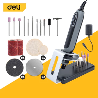 Deli ชุดเครื่องเจียรไฟฟ้ามินิ เครื่องมืออเนกประสงค์ เครื่องมือแกะสลัก มอเตอร์Mabuchi งานแฮนด์คราฟต์ straight grinder