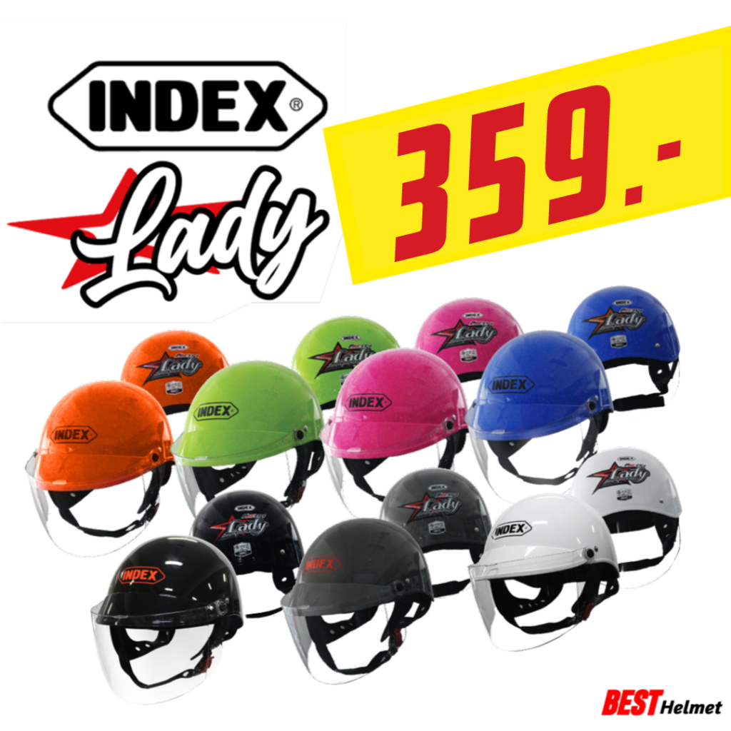 รีวิวหมวกกันน็อค Index Lady ครึ่งใบ: ปลอดภัย สวยเก๋ ราคาโดนใจ!