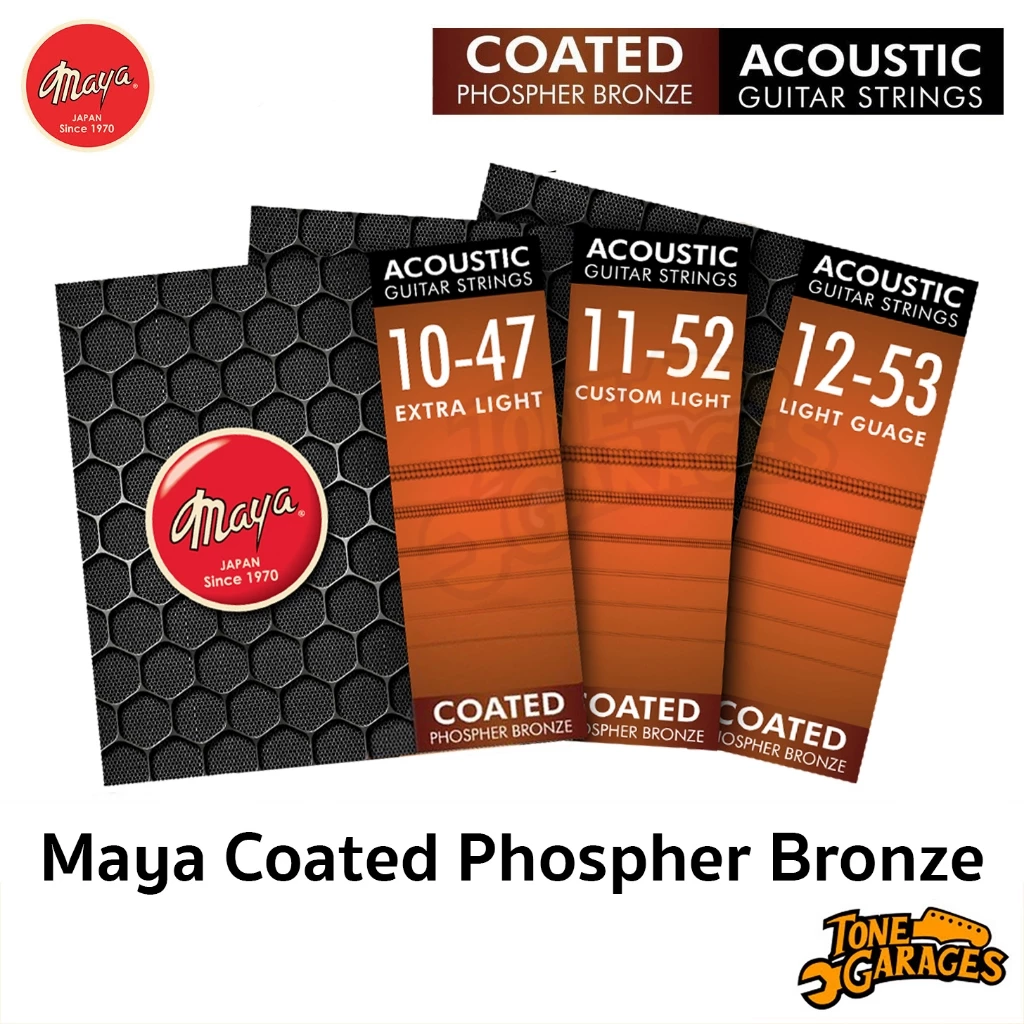 Maya Acoustic Guitar Strings Coated Phospher Bronze สายกีต้าร์โปร่งเคลือบ เบอร์ 10 และ เบอร์ 11