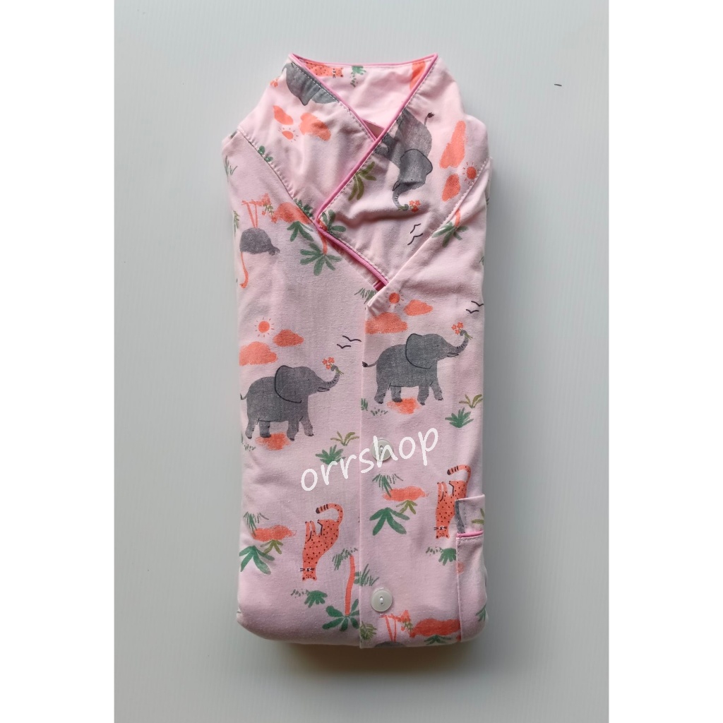 ชุดนอนผู้ใหญ่ ไซส์ 1x (XL) แขนสั้น ขายาว ผ้ายืด แบบคอปกกระดุม ผ่าหน้า ราคา ถูกที่สุด ดีลบีเคเค แกลเลอรีภาพที่ 7