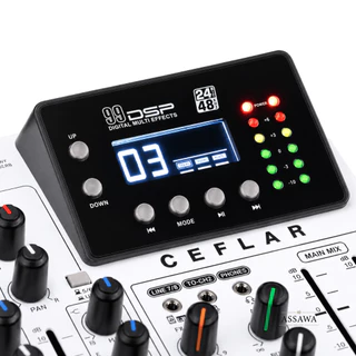 [ ของแท้ พร้อมส่ง ประกัน 1 ปี ] Ceflar E-8 Mixer มิกเซอร์ 8 Channel มี OTG Audio Mixer สตรีมมิ่ง ไลฟ์สด Ceflar E8