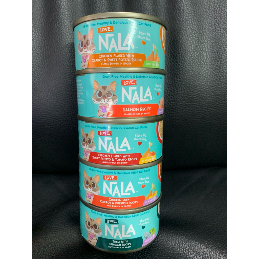 LOVE NALA 80g เลิฟ นารา 1ลัง มี 12กระป๋อง อาหารกระป๋องแมว เกรดAปลาเนื้อขาว 👉สินค้าใหม่หมดอายุปลายปี 2028