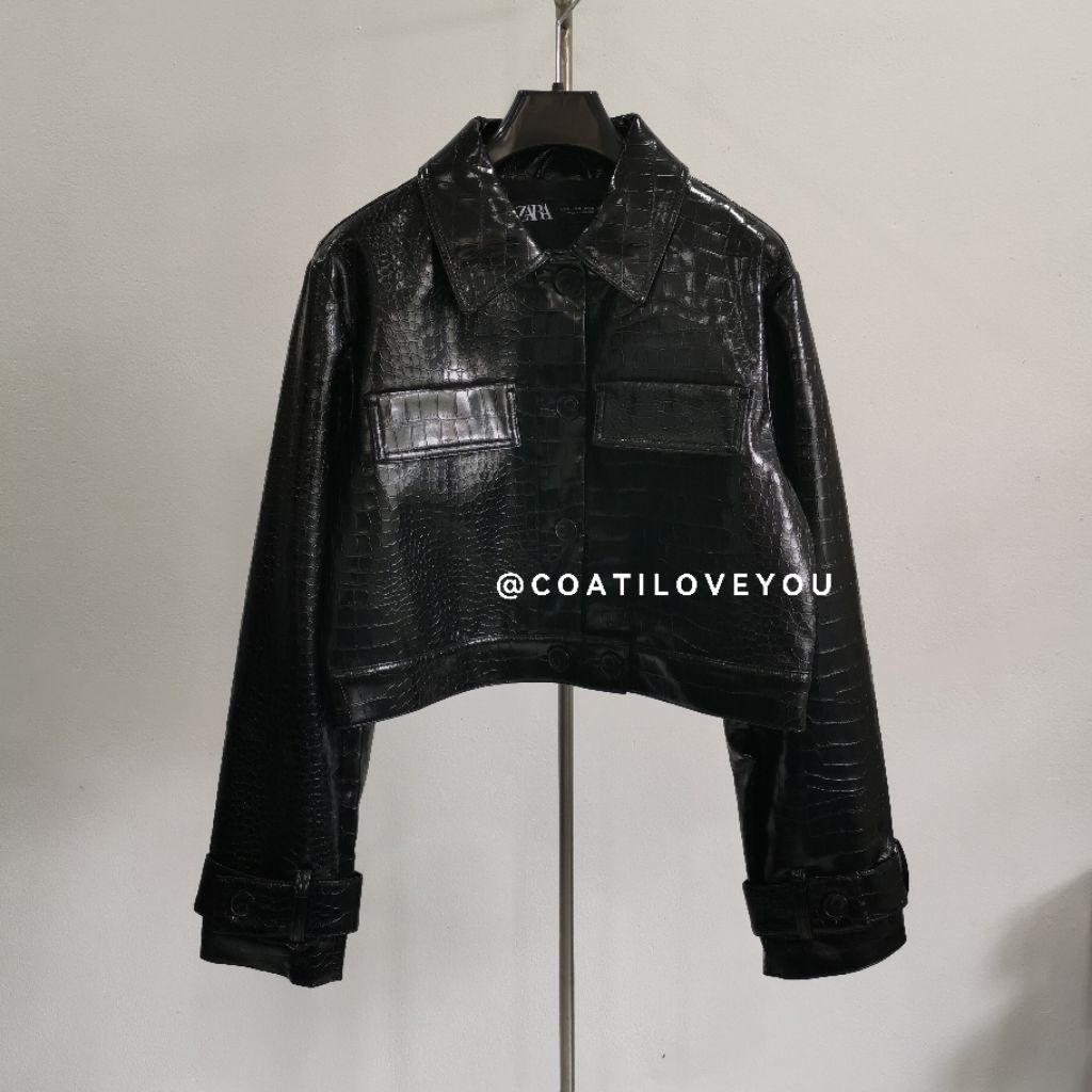 ZARA​ LEATHER​ TRENCH​ JACKET