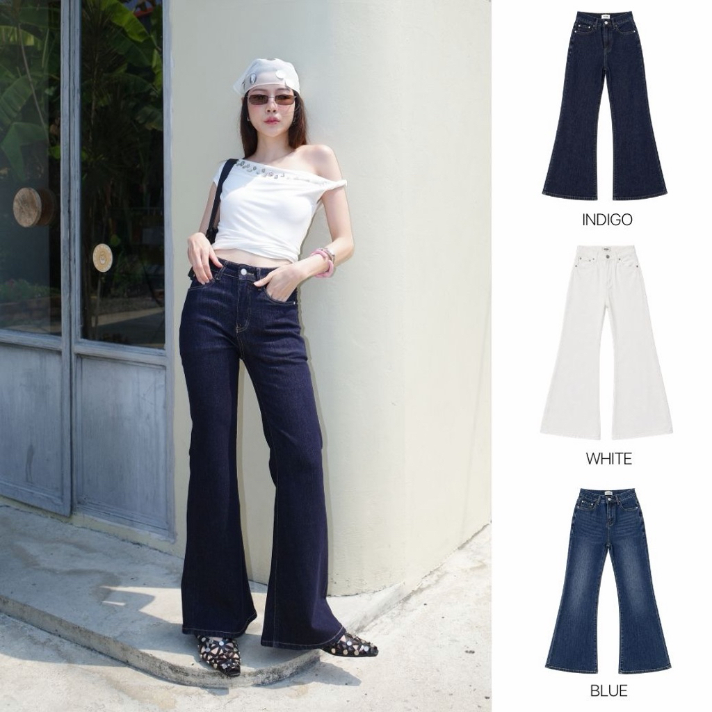 AMUSE BKK - Cindy Bootcut Jeans กางเกงยีนส์ทรงบูทคัท(ขาม้า) ผ้ายีนส์สเตรชกระชับสัดส่วน