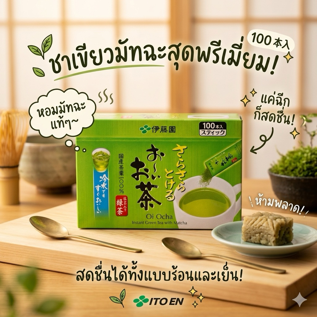 𝗜𝗧𝗢𝗘𝗡 𝗢𝗶 𝗢𝗰𝗵𝗮 𝗚𝗿𝗲𝗲𝗻 𝘁𝗲𝗮 𝘄𝗶𝘁𝗵 𝗠𝗮𝗰𝗵𝗮 เครื่องดื่มชาเขียวที่ขายดีเป็นอันดับหนึ่งในประเทศญี่ปุ่น