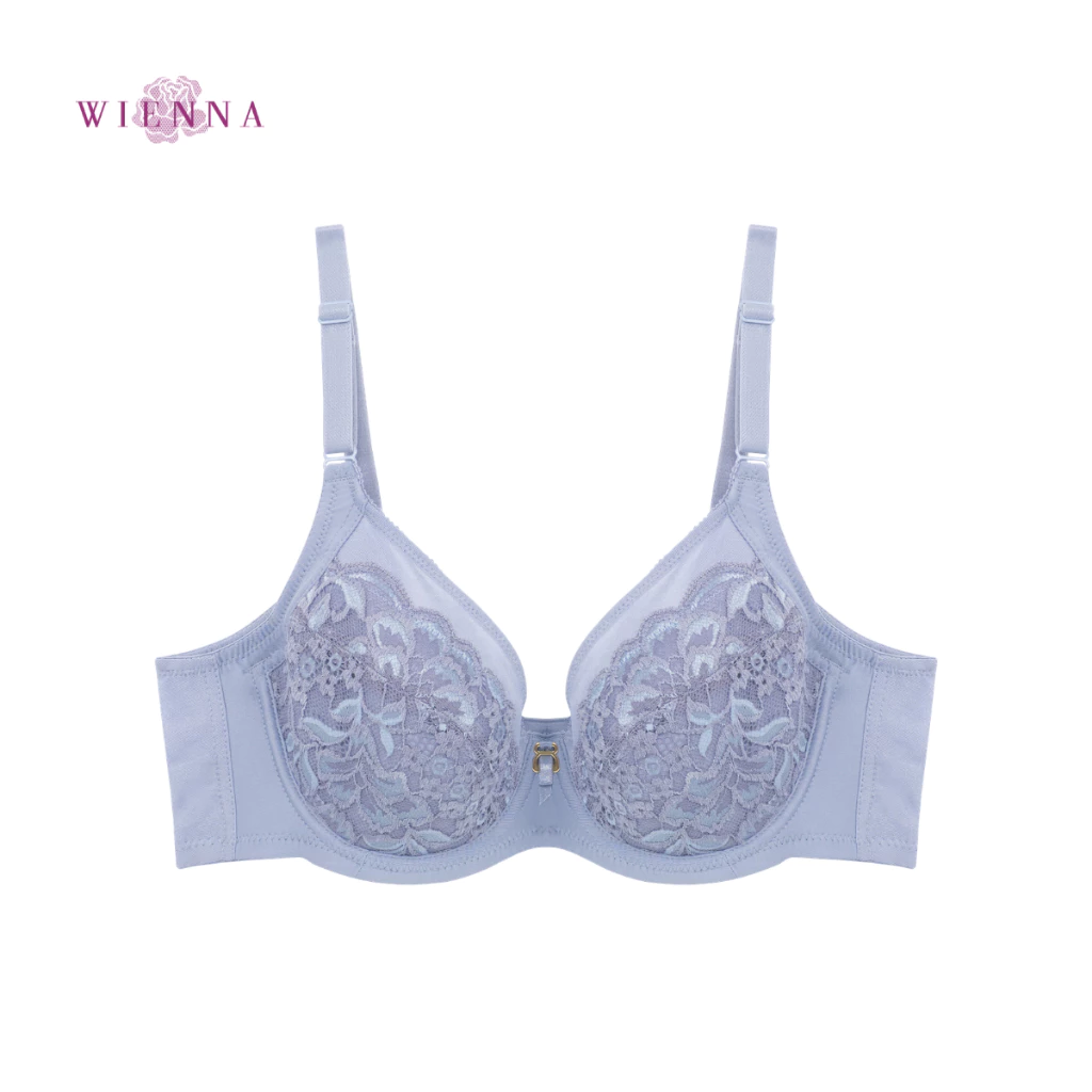 WIENNA เสื้อชั้นใน New Collection 5 Years Yonger DB43108 ไซซ์ใหญ่ แบบ Fullcup สีชมพูพาสเทล สีฟ้าอมม่วง Tulip Carnation