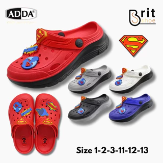รองเท้าแตะADDAรองเท้าลำลอง สำหรับเด็ก แบบสวมหัวโต Superman รุ่น 5TD88BB ไซส์ 1-3 , 11-13