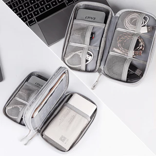 กระเป๋าเก็บสายดาต้า กระเป๋าใส่แบตสำรองพกพา กล่องสายชาร์จ แฟลชไดรฟ์ USB หูฟังกันน้ำ COD