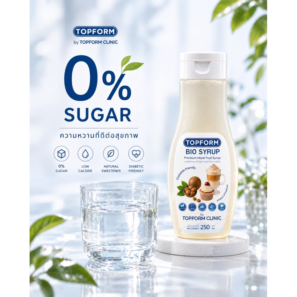 Topform Bio Syrup ไซรัปหล่อฮังก๊วย น้ำตาล 0% | Keto/Healthy