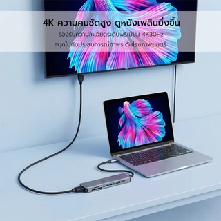 Blevos 7in1 แท่นวาง Type-c, HDMI 4K USB3.0 Type C การถ่ายโอนข้อมูล, ฮับ USB หลายพอร์ต, ฮับ USB C, สำหรับแล็ปท็อป
