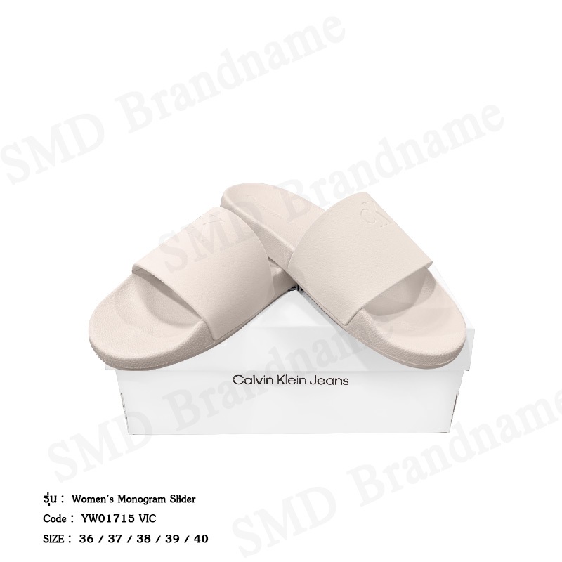 Calvin Klein Jeans รองเท้าแตะผู้หญิง รุ่น Women's Monogram Slider Code: YW01715 VIC
