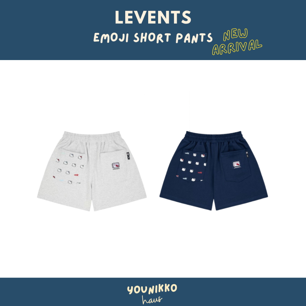 (พร้อมส่ง_ส่งด่วนได้) NEW Levents x kitty Emoji short pants กางเกงขาสั้น