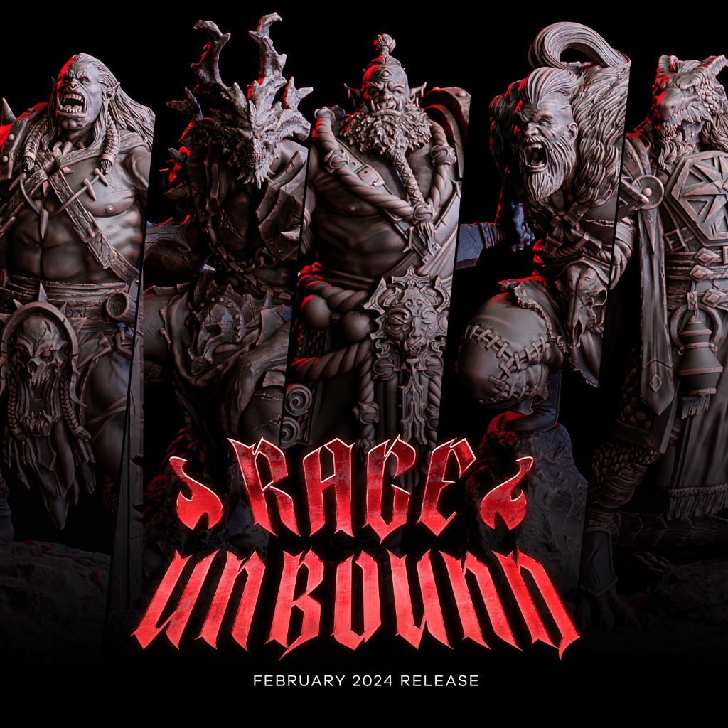 Flesh Of Gods - Rage Unbound 2 งาน Resin D&D DnD Miniature Model สำหรับ Tabletop ตั้งโชว์