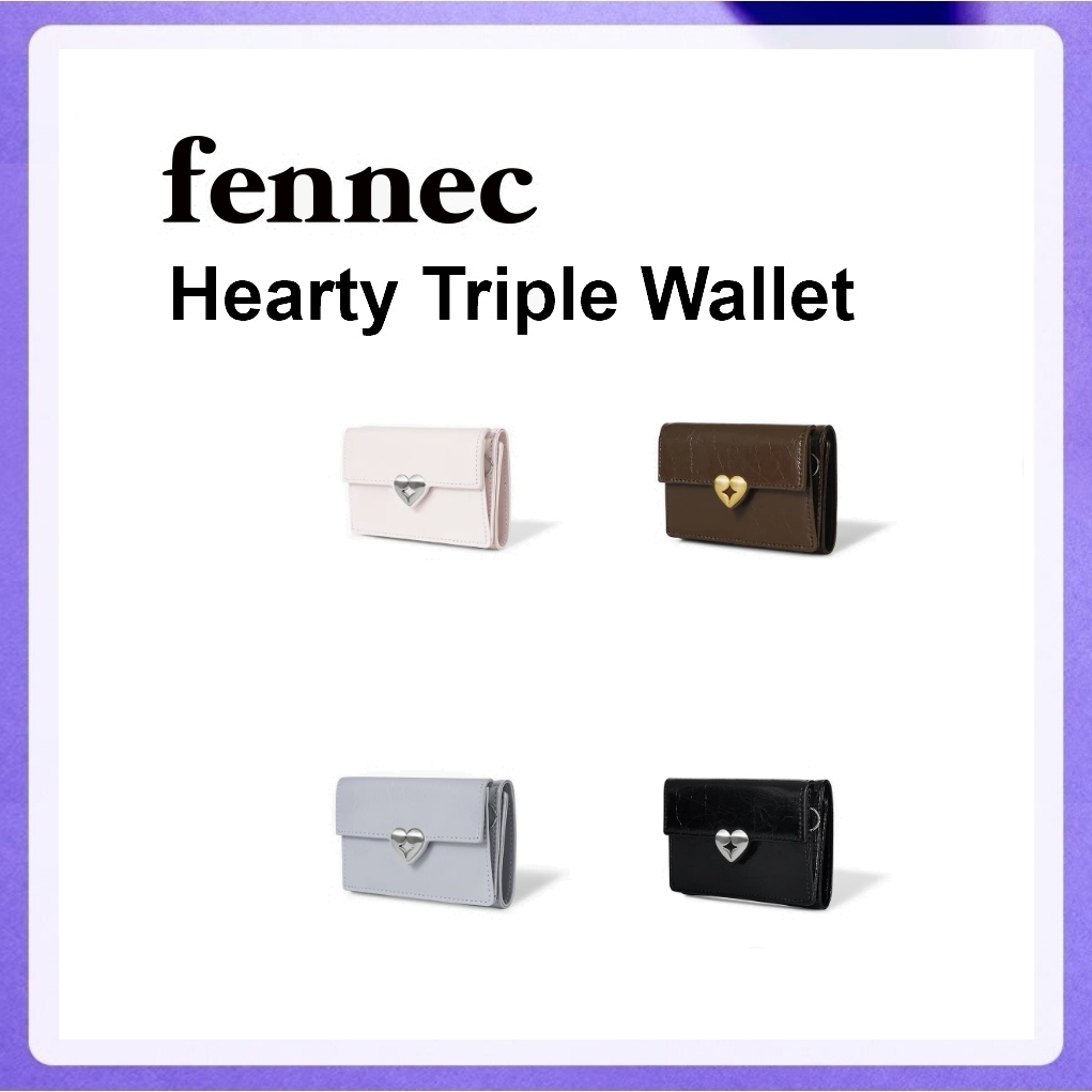 Fennec Hearty Triple Wallet (Black, Blossom, Mocha Brown, Misty Lavender)