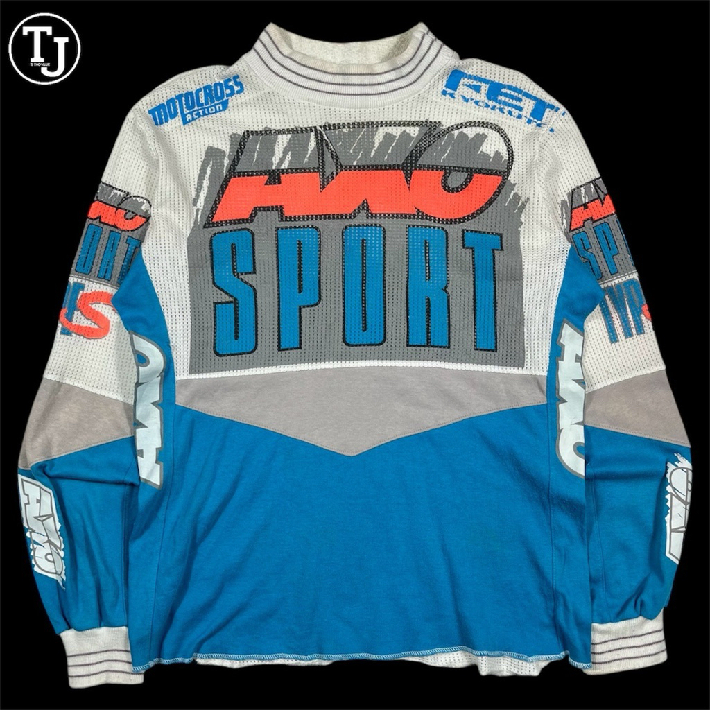 Vintage 90s Axo Sport Racing T-Shirt : Motocross Long Sleeve M BMX