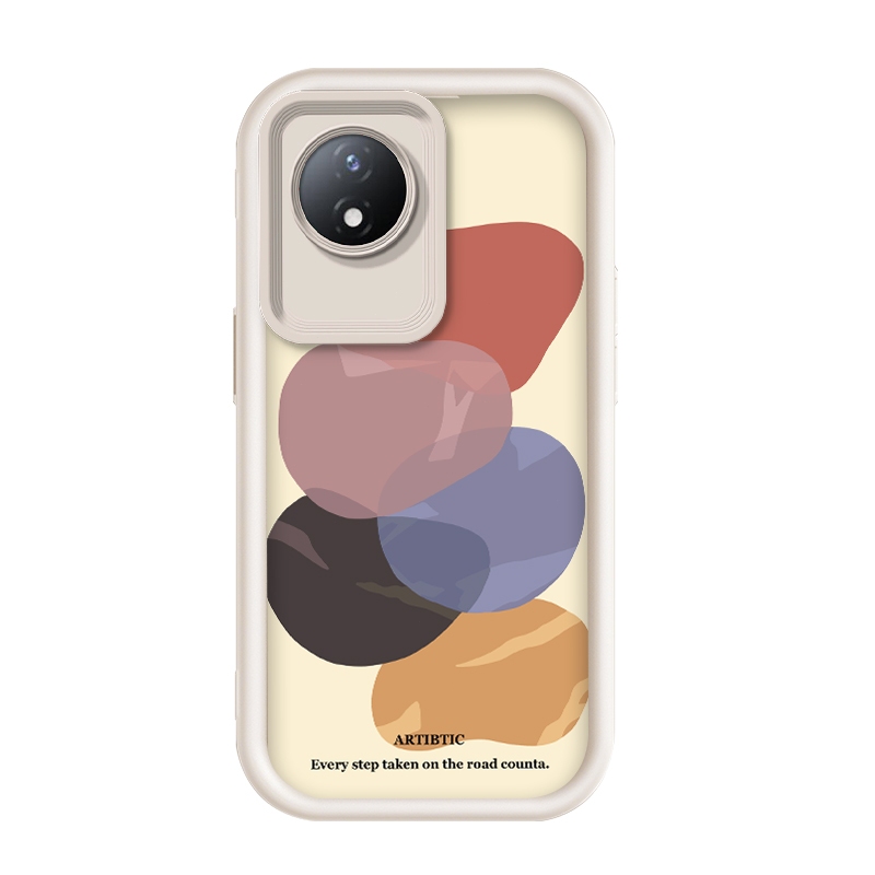 เข้ากันได้ Vivo Y02/Vivo Y02t/Vivo Y02A/Vivo Y11,กรณีโทรศัพท์ป้องกันกราฟฟิก Macaron Abstract Art ที่