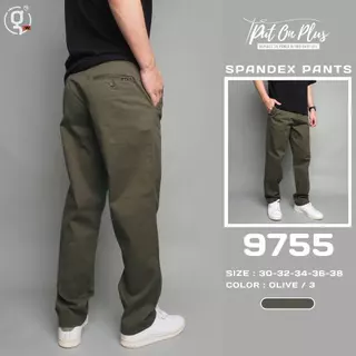 ⚡GW⚡9755 กางเกงขายาว ผู้ชาย ผ้ายืด สีพื้น ยาว 38.5-40.5 นิ้ว ไซส์ 30-38