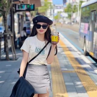 【ของแท้ 100%】เสื้อยืดโลโก้ MARITHE FRANÇOIS GIRBAUD สุดคลาสสิก สวมใส่สบายและมีสไตล์ ทรงครอปท็อป จัดส่งรวดเร็ว
