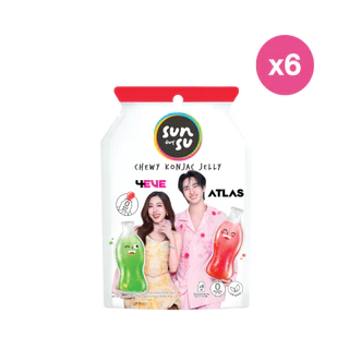 (แพ็ก 6) SUNSU 4EVE x Atlas ซันซุ เยลลี่ผสมบุก กลิ่นครีมโซดาและสละโซดา
