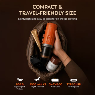 [New] GANO Portable Espresso Maker เครื่องชงกาแฟแบบพกพา แรงดัน 20 บาร์ หม้อต้มในตัว ใช้ได้ทั้งกาแฟบดและกาแฟแคปซูล