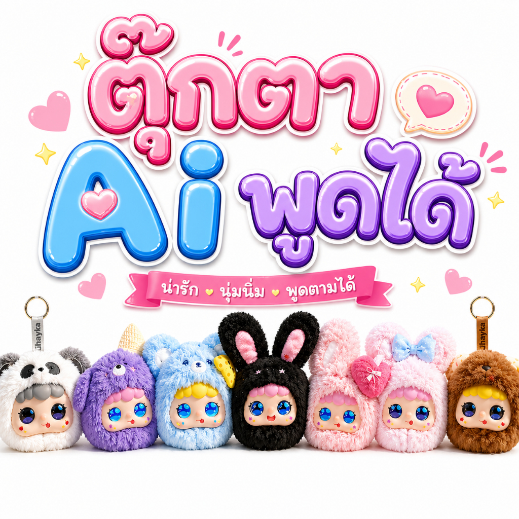 ตุ๊กตา AI พูดได้ พวงกุญแจสุดคิ้วท์ รองรับ40ภาษา