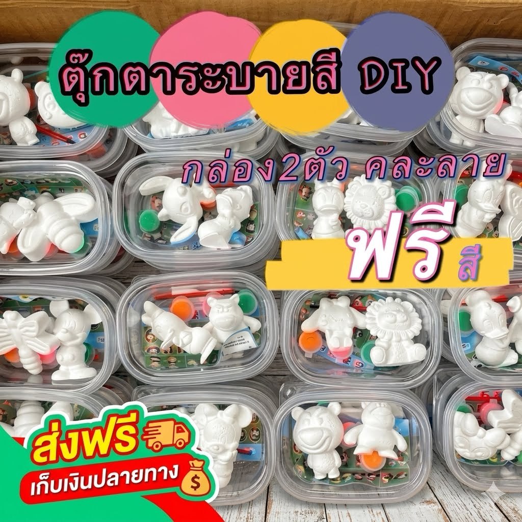 kingshopping(YSK052）DIY พวงกุญแจหมี ชุดระบายสี ระบายสีเด็ก เซ็ตระบายสีรูปปั้นหมีสุดน่ารัก