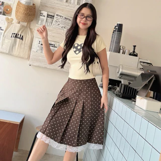 !NEW VIDAA LONG PLEATED-SKIRT+lace กระโปรงยาวจีบรอบตัว*ดีเทลปลายลูกไม้ คิ้วมากกกพส! (รบกวนอ่านรายละเอียดก่อนสั่งซื้อ)