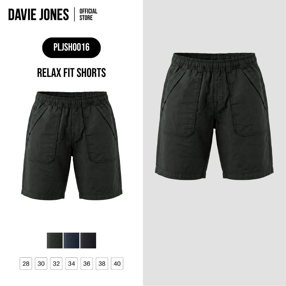 DAVIE JONES [BE FEARLESS] กางเกงยีนส์ขาสั้นผู้ชาย Relax Fit Denim Shorts สีกรม SP0014
