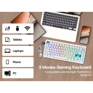 [โค้ดคุ้มลด 20%] CIDOO QK75 RGB Hotswap Wireless Bluetooth keyboard VIA Mechanical keyboard