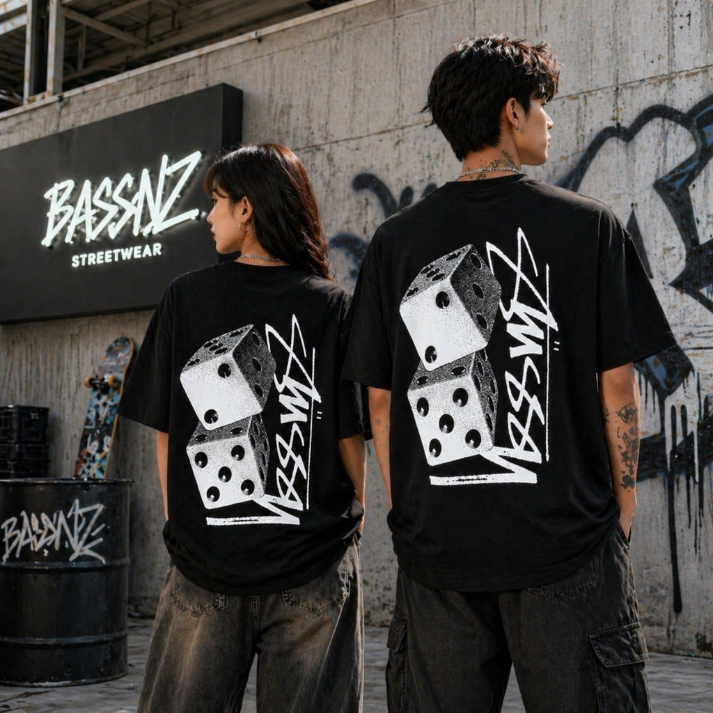 พร้อมส่ง ของแท้ 💯 STUSSY TALL DICE TEE สี Black/White