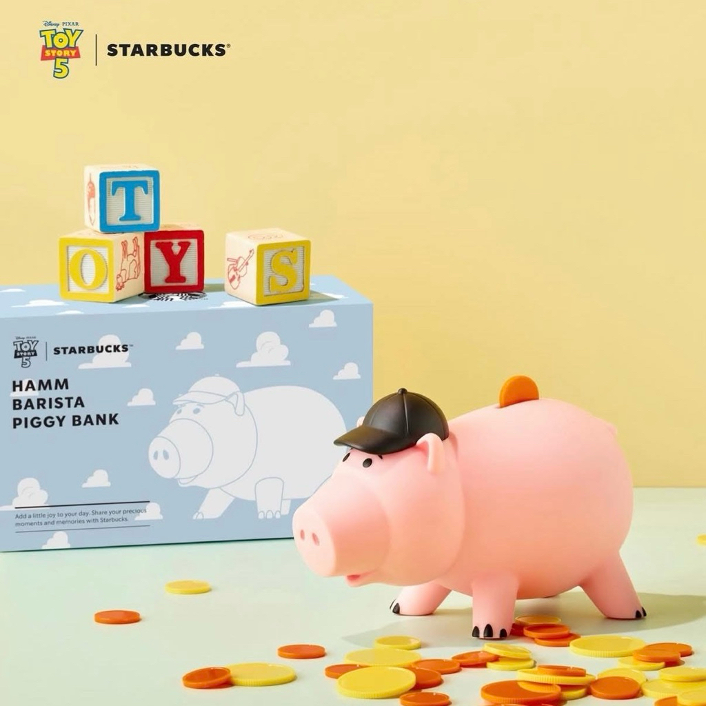 🇹🇭[ของแท้ 100% พร้อมส่ง] กระปุกหมู Starbucks x Toy Story Hamm Barista Piggys