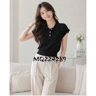 MQzz4289 (45200) เสื้อโปโลไหมพรม คอปกน่ารัก ผ้านุ่ม ใส่ได้ทุกวัน Freesize